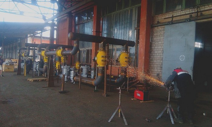 Процесс изготовления ГРП пропускной способностью 10900 н.м3/ч, входным давлением 10 Бар и выходным давлением 3 Бар